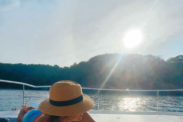 a person sitting at a beach